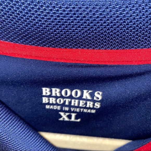Brooks Brothers Men’s Navy Striped Polo Shirt XL - Picture 3 of 6
